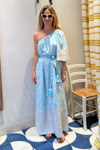 LONG WOVEN ONE SHOULDER DRESS CIEL