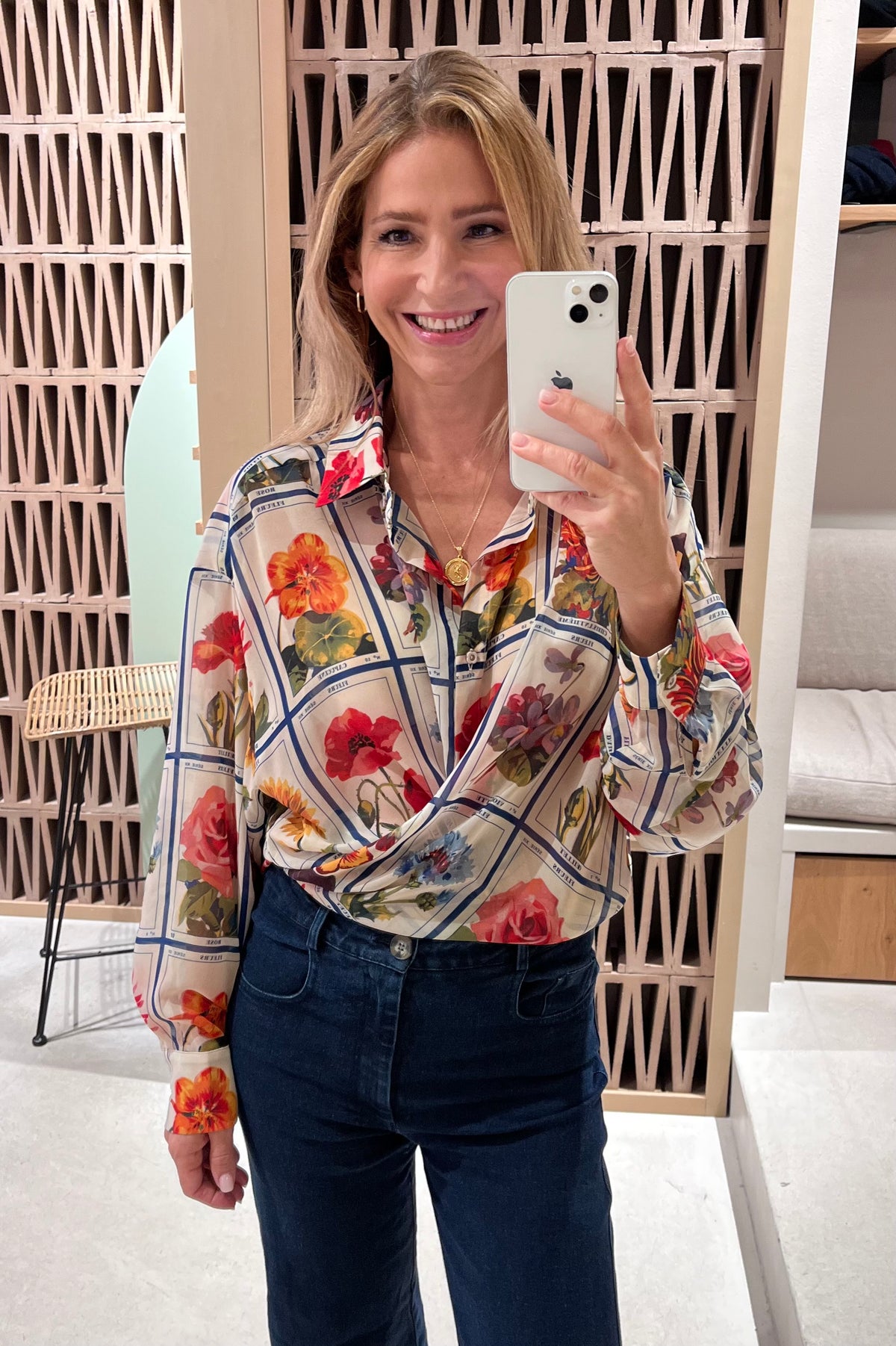 OVERSIZED CHIFFON BLOUSE "ANTHOLOGIO” MULTICOLOR