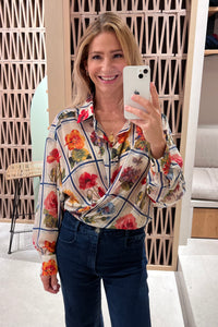 OVERSIZED CHIFFON BLOUSE "ANTHOLOGIO” MULTICOLOR