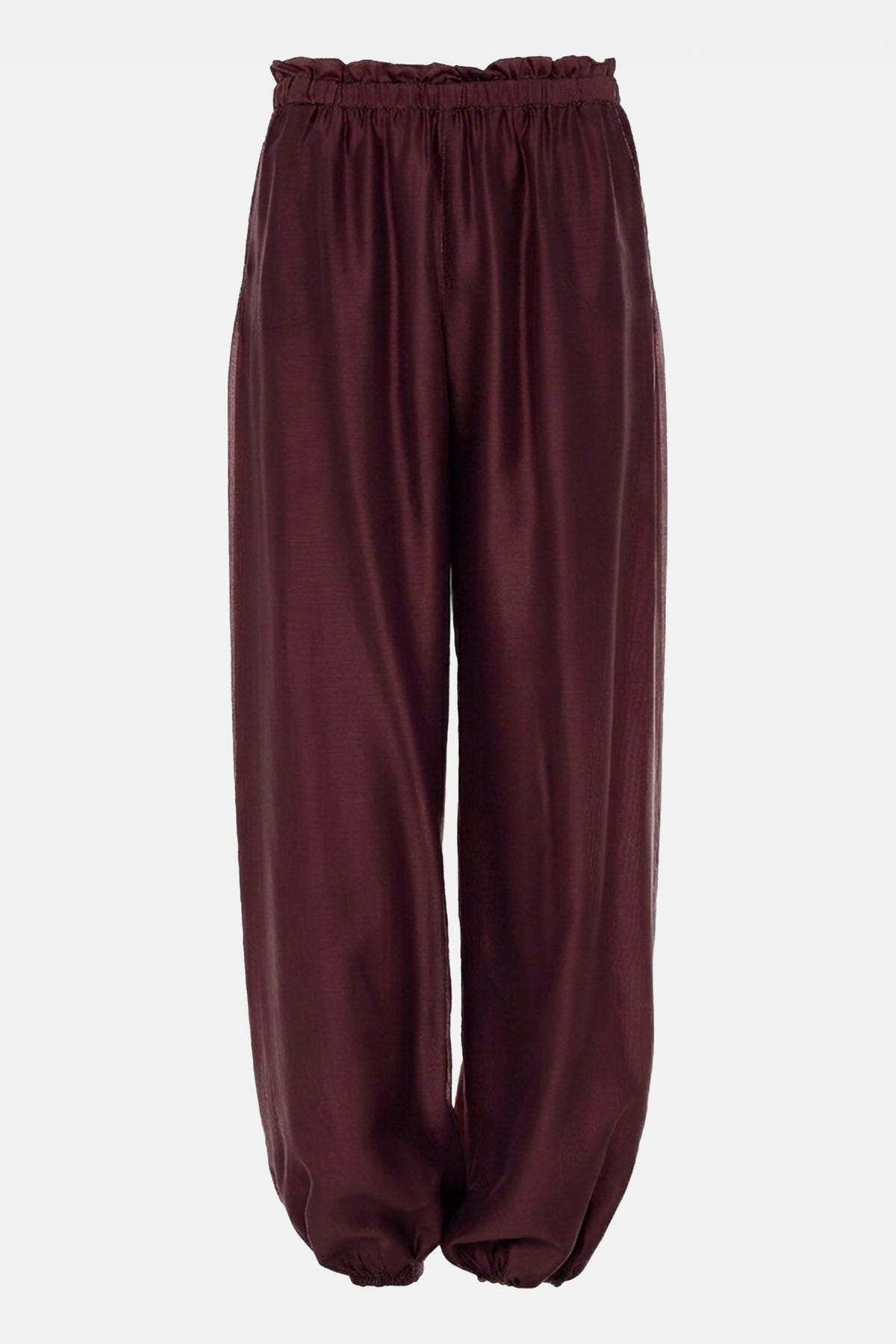 LIGHT BALLOON LEG PANTS "SILKSTONE" GRENADINE
