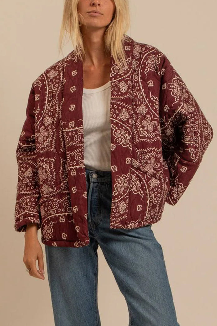 PADDED VISCOSE JACKET "BANDANA" BORDEAUX