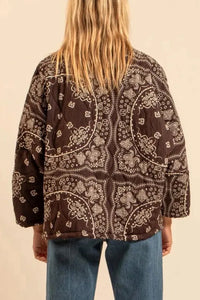 PADDED VISCOSE JACKET "BANDANA" CHOCOLAT