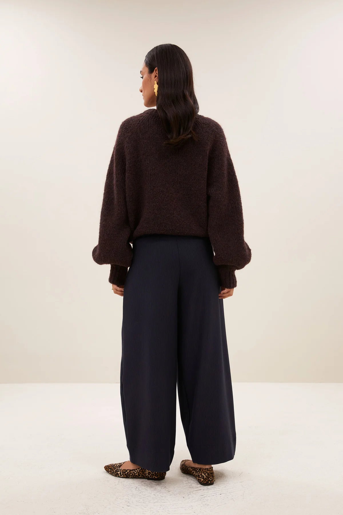 OVERSIZED ALPACA PULLOVER CHOCOLATE BROWN