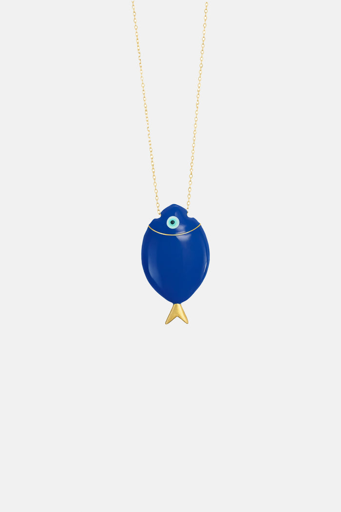 ENAMEL NECKLACE "BIG SEA BREAM" DARK BLUE
