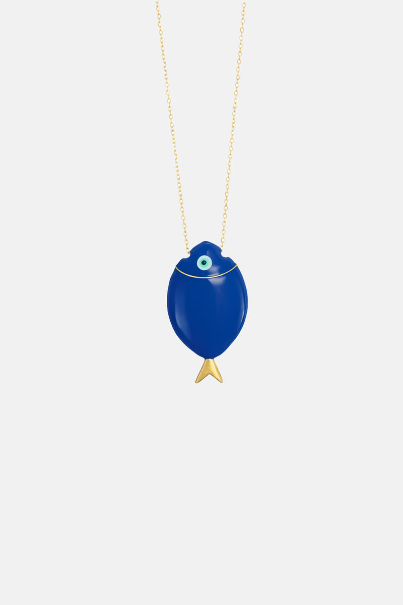 ENAMEL NECKLACE "BIG SEA BREAM" DARK BLUE
