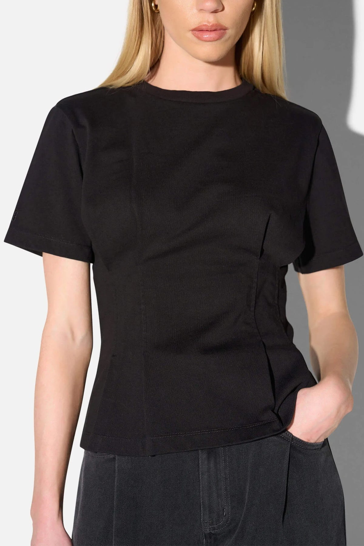 FITTET COTTON T-SHIRT BLACK
