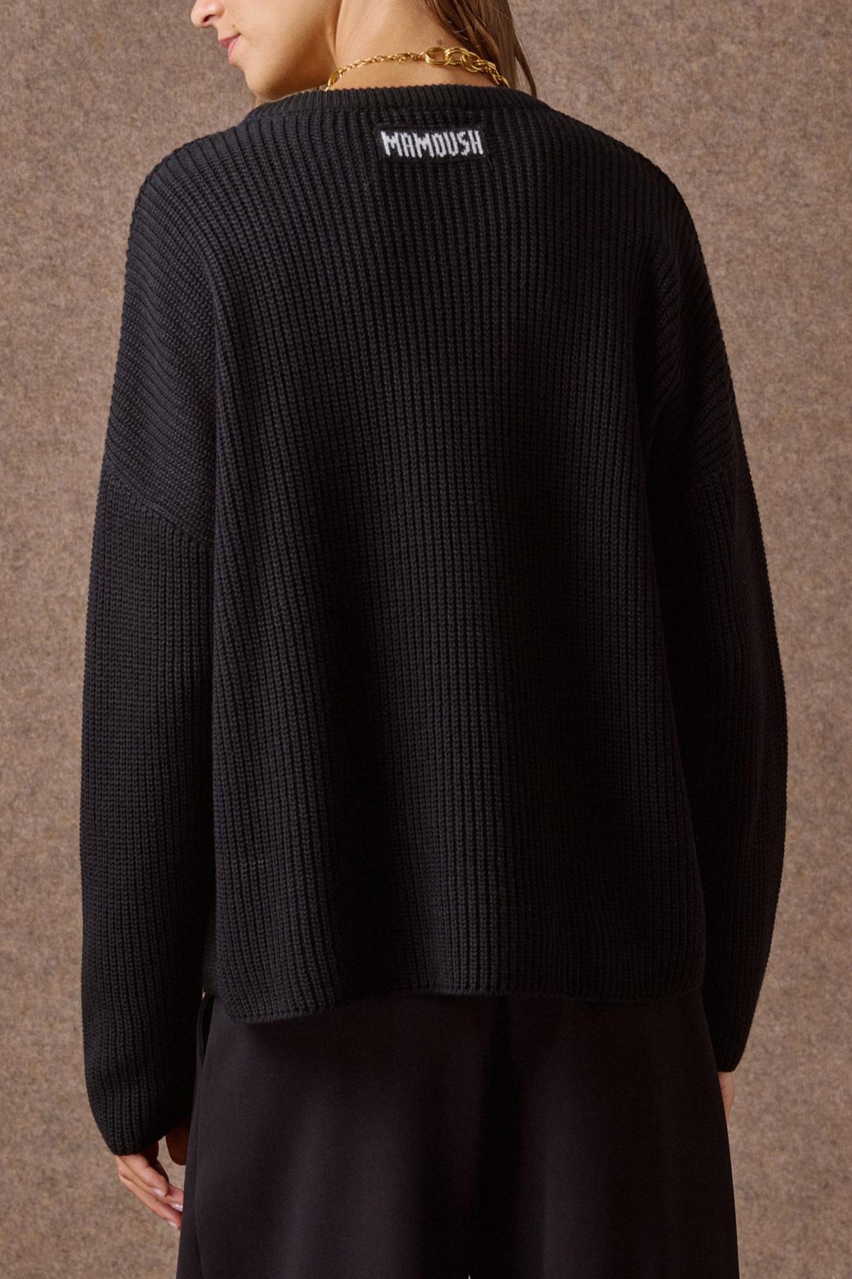 OVERSIZED KNIT PULLOVER BLACK