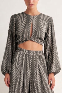 CROPPED TOP "FINIKAS" BLACK - LEMONI EXCLUSIVE