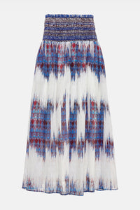 TRANSPARENT MIDI SKIRT „BOHEME“ MULTICOLOR