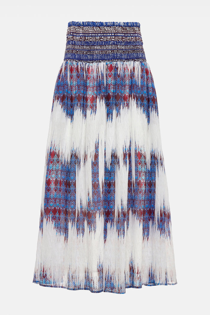 TRANSPARENT MIDI SKIRT „BOHEME“ MULTICOLOR