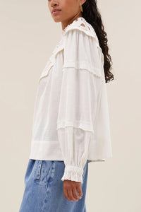 EMBELLISHED COTTON BLOUSE OFF WHITE