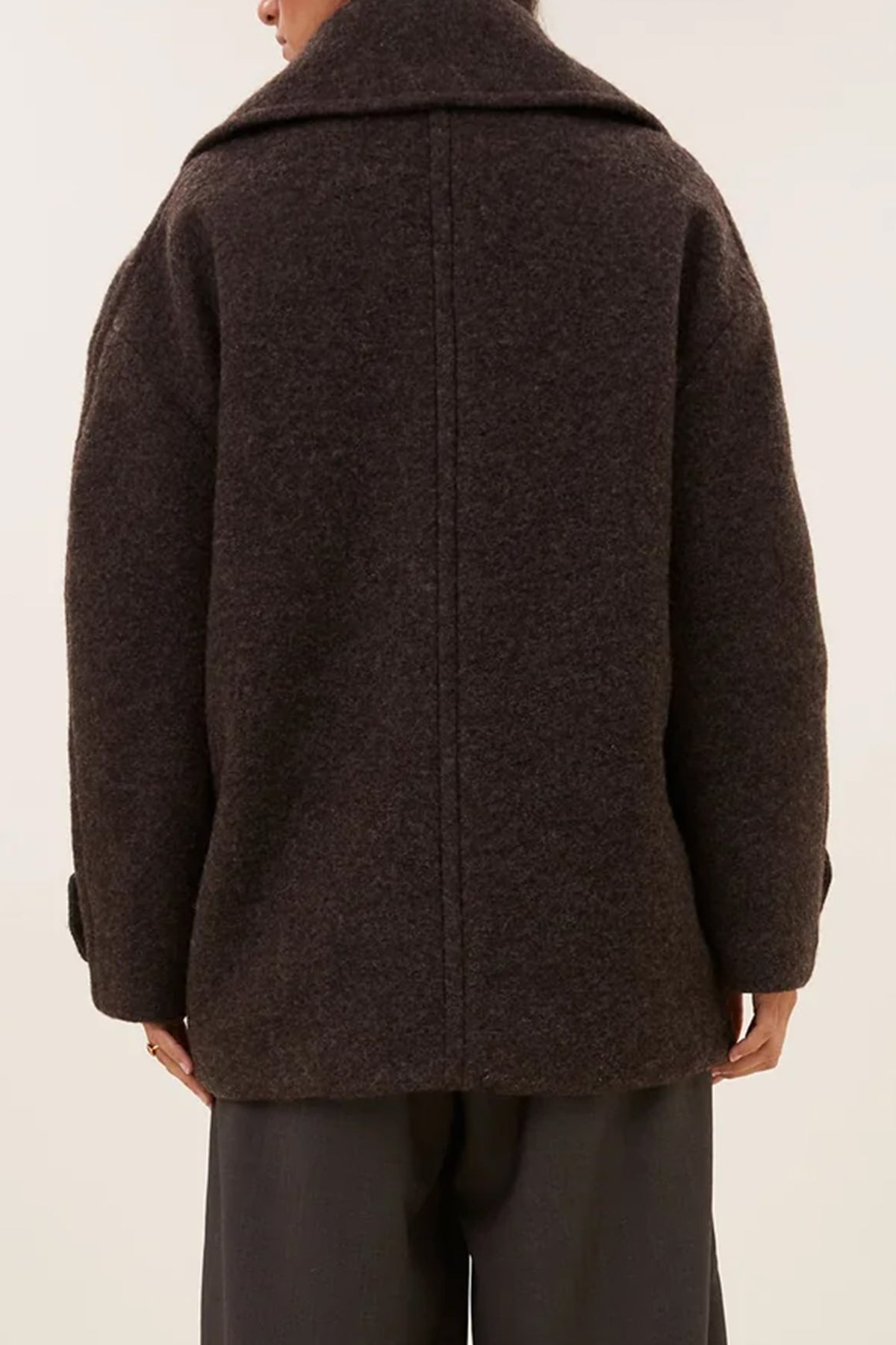 OVERSIZED WOOL COAT BROWN MELEE