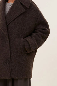 OVERSIZED WOOL COAT BROWN MELEE
