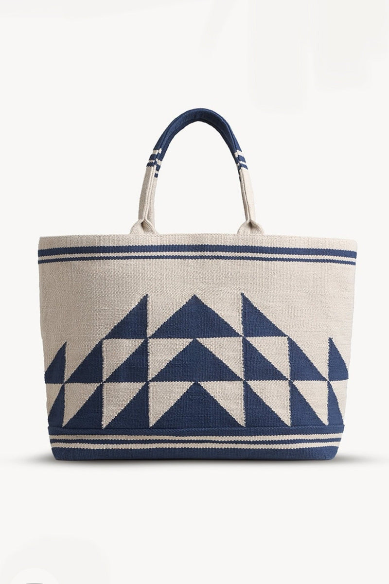 HANDMADE TOTE BAG "BEAUSOLEIL" NAVY/ECRU