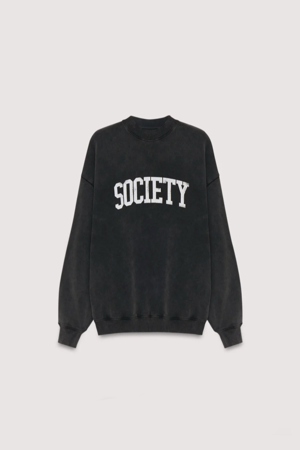 OVERSIZED COTTON SWEATER "SOCIETY“ WASHED GREY