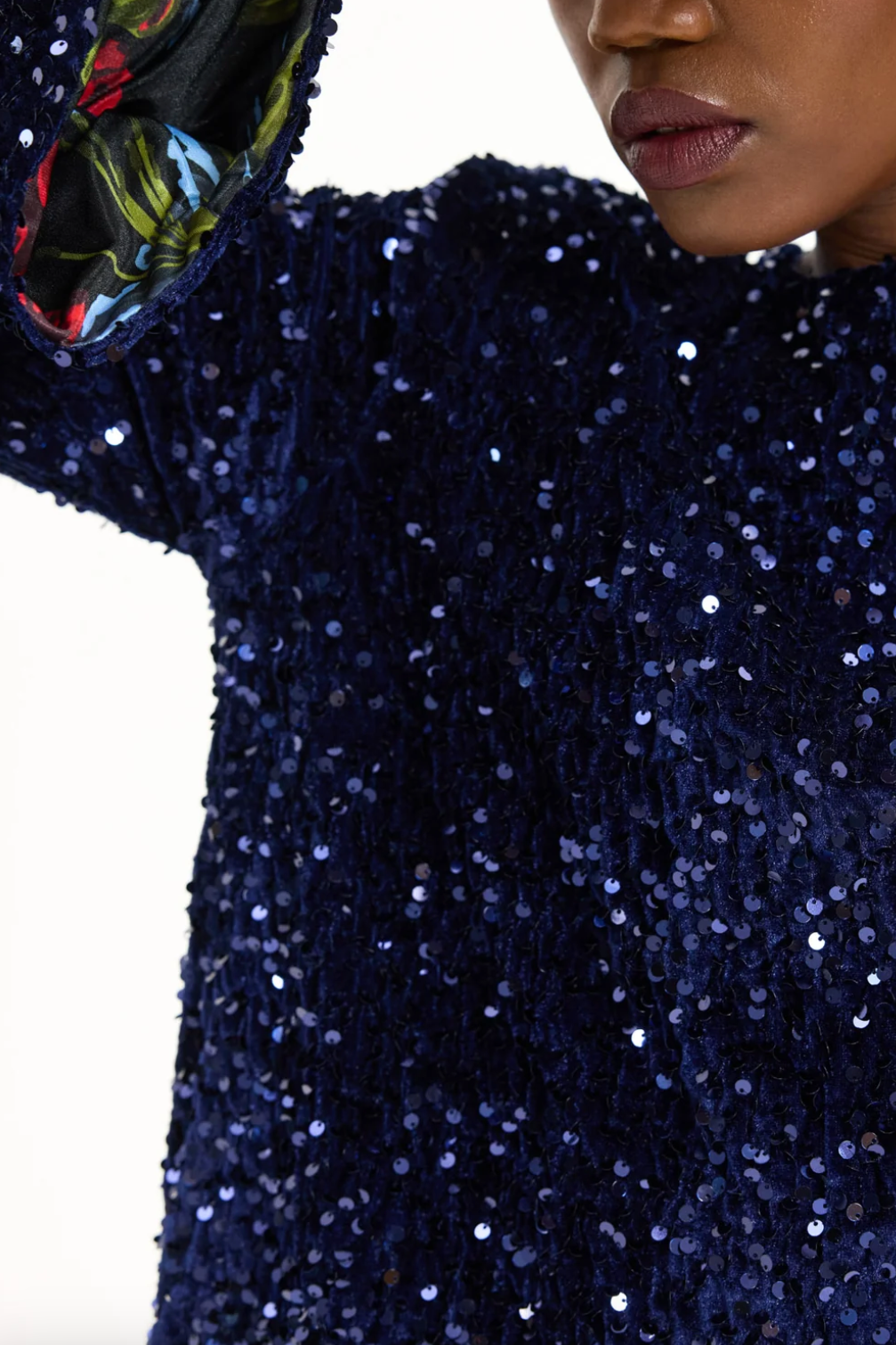 VERY SHORT DRESS WITH SEQUINS BLUE