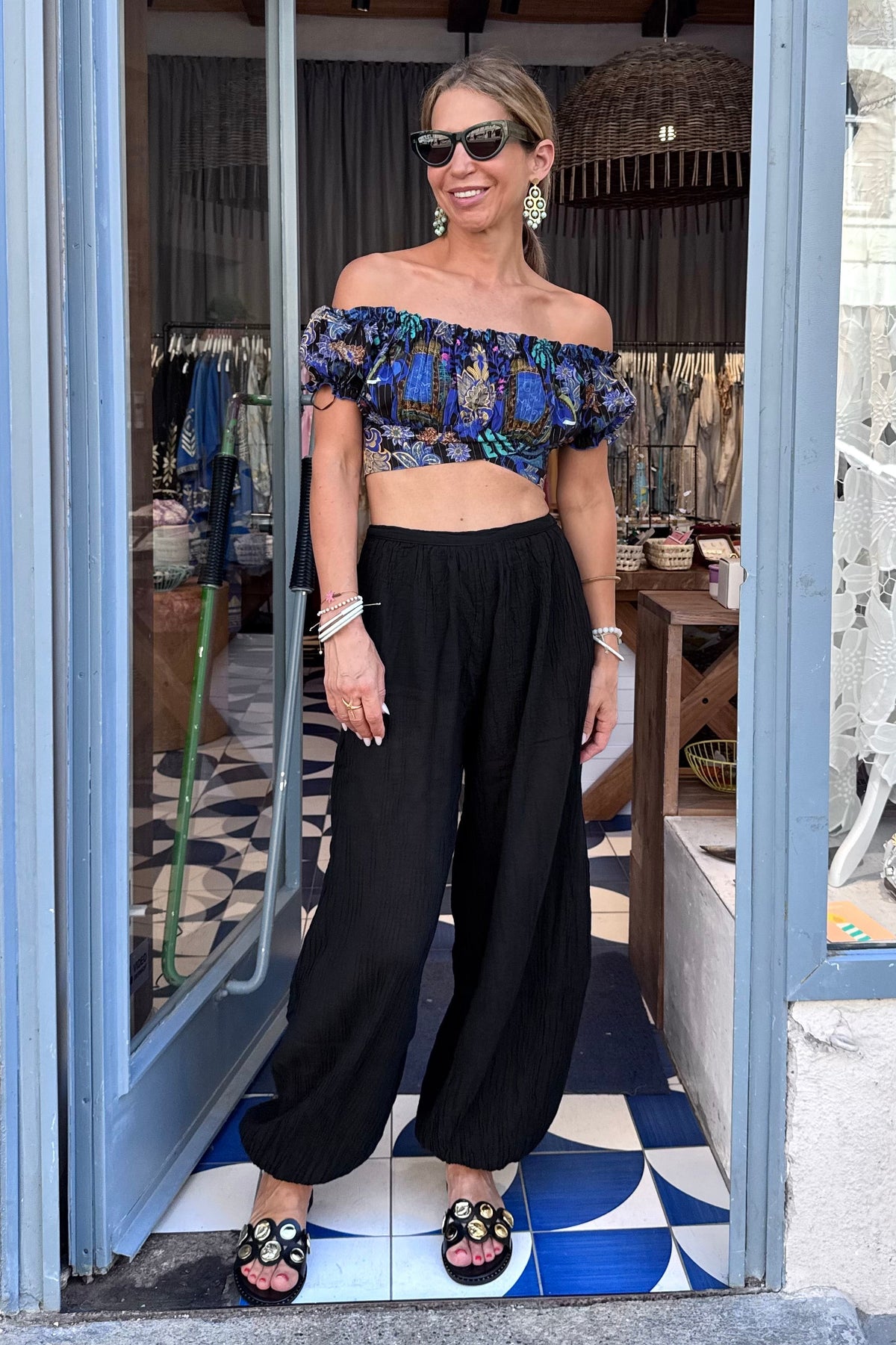 MUSSELINE BALLOON PANTS "SYMI" BLACK