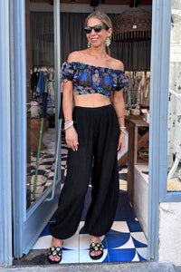 MUSSELINE BALLOON PANTS "SYMI" BLACK