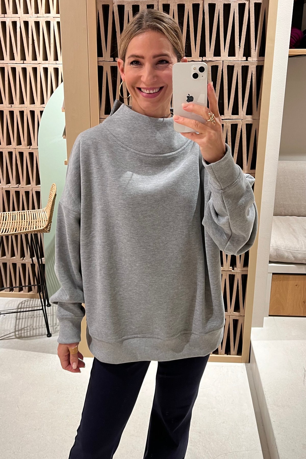 OVERSIZED COTTON SWEATER GREY