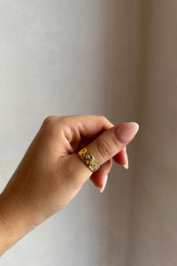 RING "SYMBOL" GOLD/ZIRCONIA