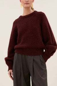 OVERSIZED ALPACA PULLOVER BORDEAUX