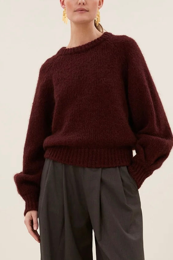 OVERSIZED ALPACA PULLOVER BORDEAUX