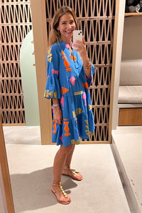 OVERSIZED SHORT TUNIC DRESS "DIONA" ROYAL BLUE