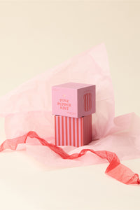 STRIPED CERAMIC CANDLE "PINK PEPPERMINT“ RED/PINK