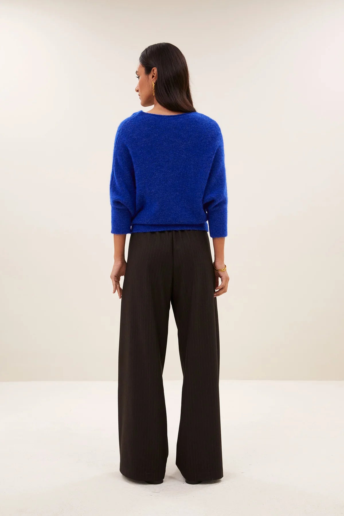 OVERSIZED ALPACA PULLOVER "KYOTO" QUEENS BLUE