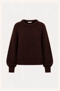 OVERSIZED ALPACA PULLOVER CHOCOLATE BROWN