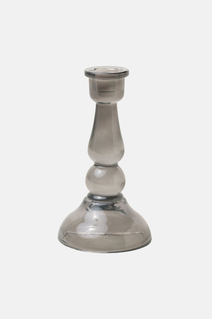 GLASS CANDLE HOLDER BLACK