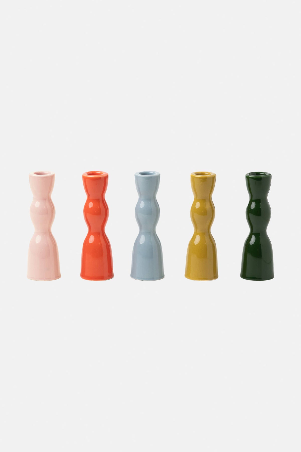 CERAMIC CANDLE HOLDER FOREST GREEN