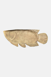 HANDMADE FISH PLATE "CATCH OF THE TRAY" GOLD