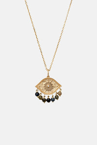 NECKLACE "EVIL EYE PAISLEY" GOLD/CATS EYE