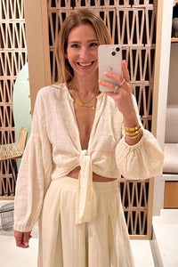 LONGSLEEVE MUSSELINE TOP "PATMOS" NATURAL