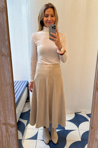 VEGAN SUEDE SKIRT BEIGE