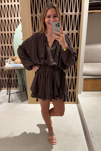 OVERSIZED MINI DRESS "MALIA" CHOCOLATE