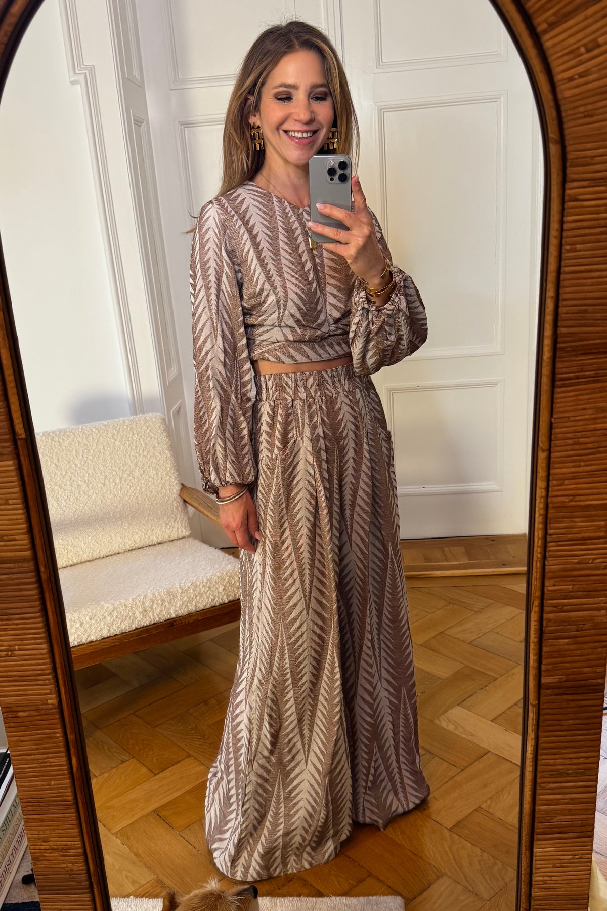 PALAZZO PANTS "FINIKAS" BROWN - LEMONI EXCLUSIVE