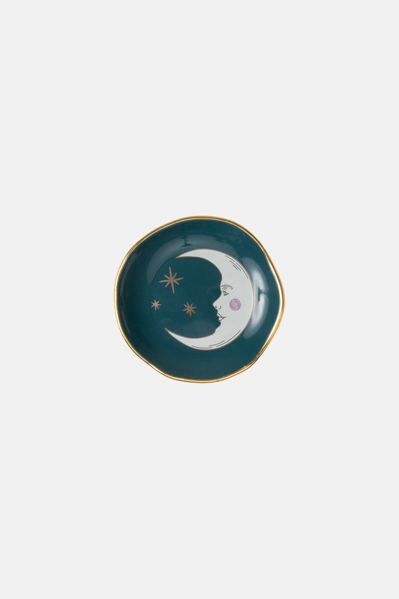 CELESTIAL CERAMIC MINI TRAY "MOON“ TEAL