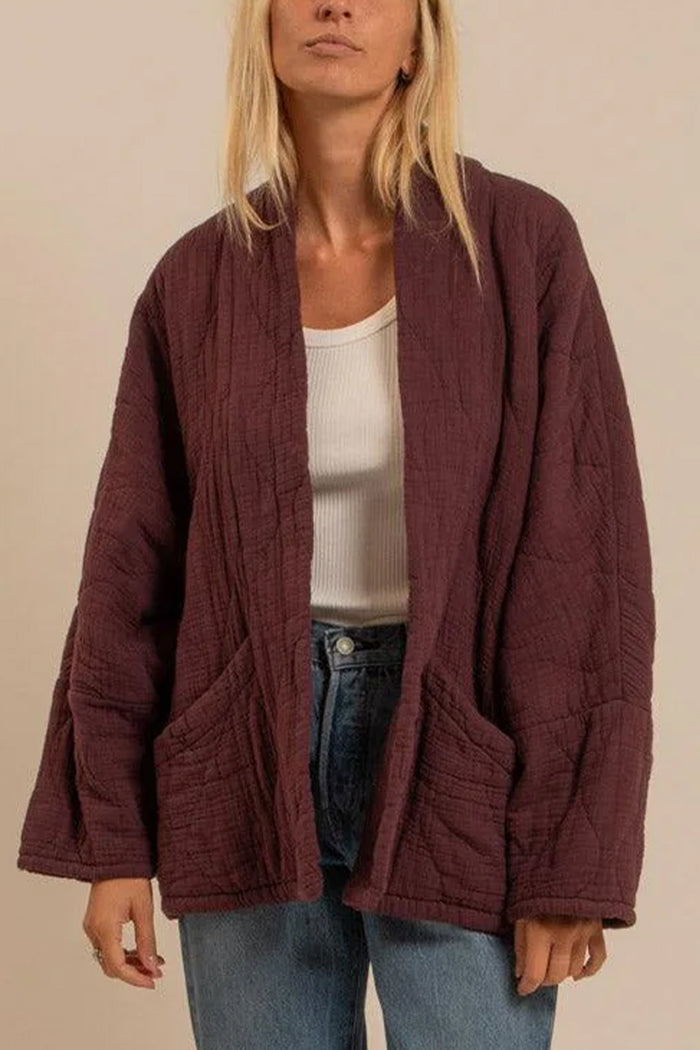 PADDED COTTON MUSSELINE JACKET BORDEAUX