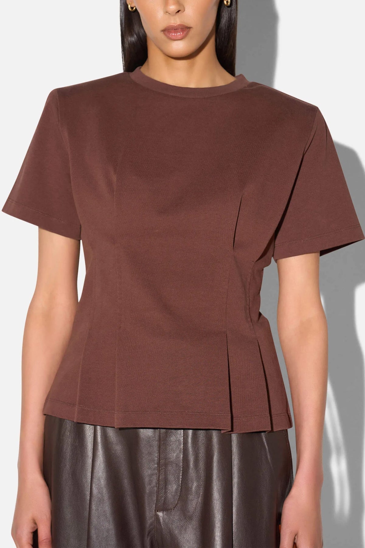 FITTET COTTON T-SHIRT CHOCOLATE