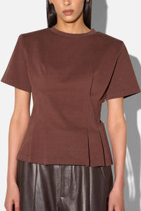 FITTET COTTON T-SHIRT CHOCOLATE