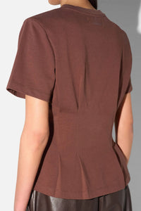FITTET COTTON T-SHIRT CHOCOLATE