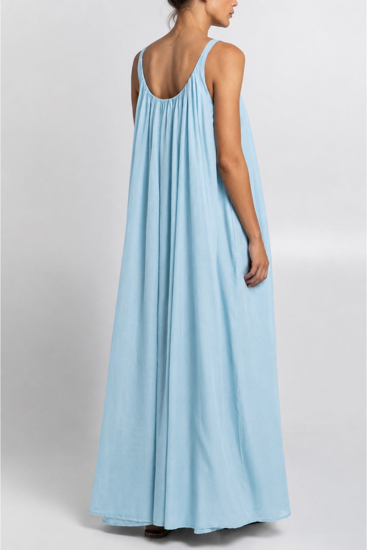 LONG SLEEVELESS COTTON DRESS "GAUZE" CIEL