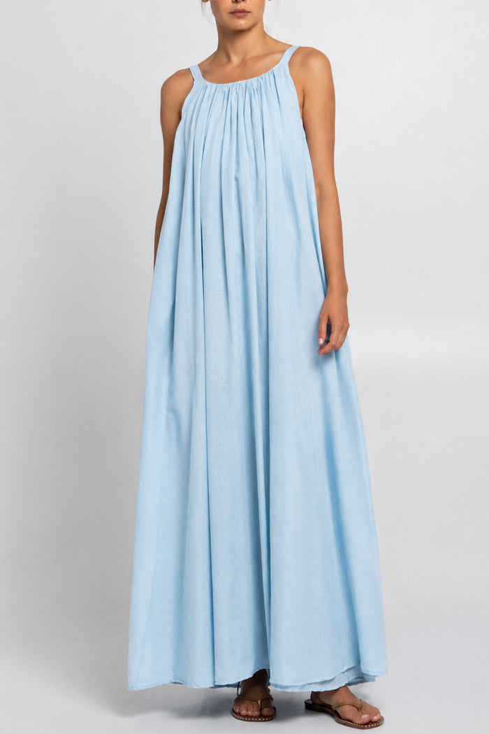 LONG SLEEVELESS COTTON DRESS "GAUZE" CIEL