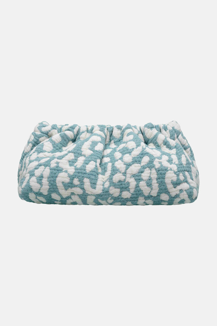 WOVEN CLUTCH BAG "LEOPARD" EUCALYPTUS