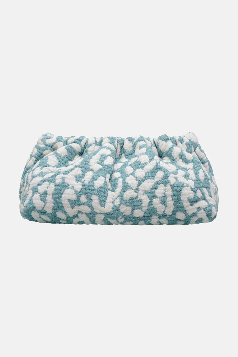 WOVEN CLUTCH BAG "LEOPARD" EUCALYPTUS