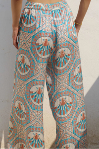 FLOWY PANTS "CERAMICA" MULTICOLOR