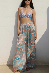FLOWY PANTS "CERAMICA" MULTICOLOR