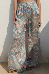 FLOWY PANTS "CERAMICA" MULTICOLOR